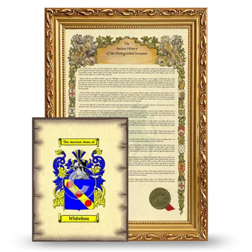 Whitelum Framed History and Coat of Arms Print - Gold