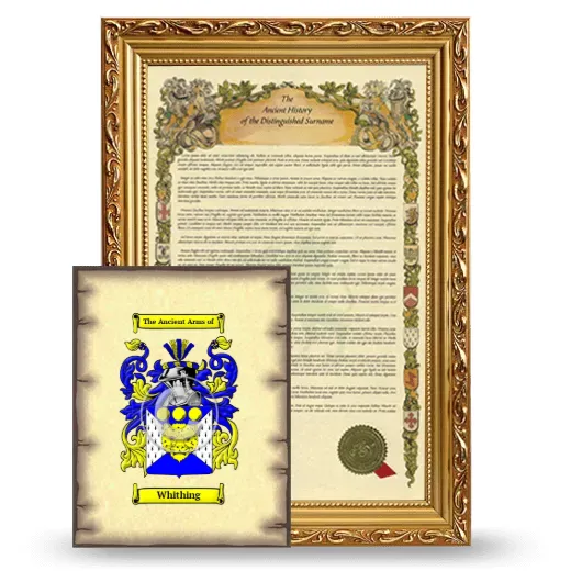 Whithing Framed History and Coat of Arms Print - Gold