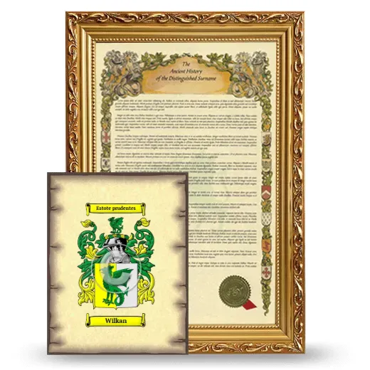 Wilkan Framed History and Coat of Arms Print - Gold