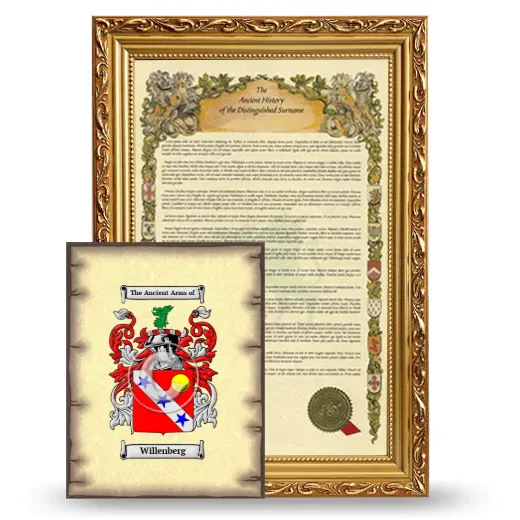Willenberg Framed History and Coat of Arms Print - Gold