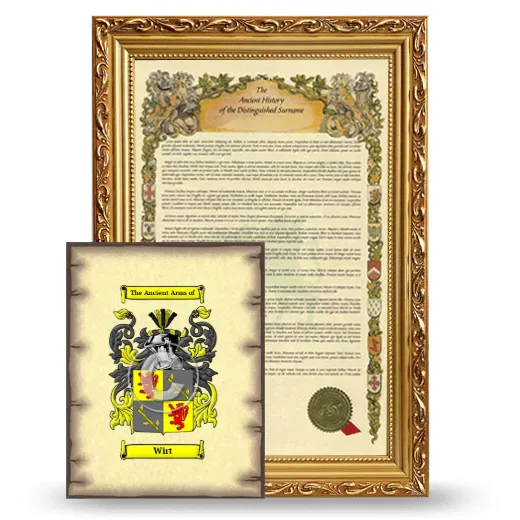 Wirt Framed History and Coat of Arms Print - Gold