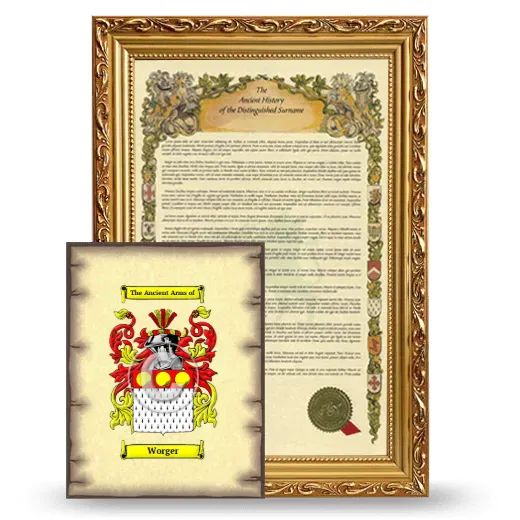 Worger Framed History and Coat of Arms Print - Gold