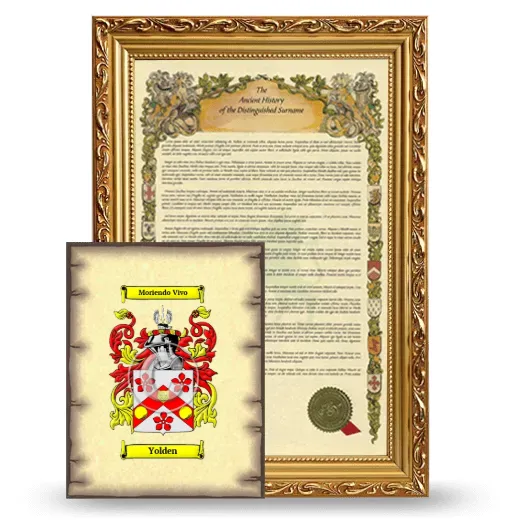 Yolden Framed History and Coat of Arms Print - Gold