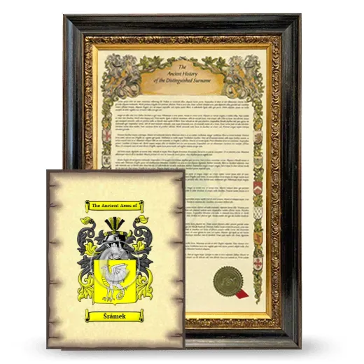 Šrámek Framed History and Coat of Arms Print - Heirloom