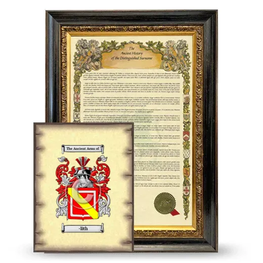 -lith Framed History and Coat of Arms Print - Heirloom