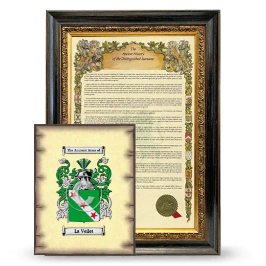 La Veilet Framed History and Coat of Arms Print - Heirloom