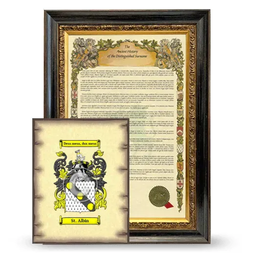 St. Albin Framed History and Coat of Arms Print - Heirloom