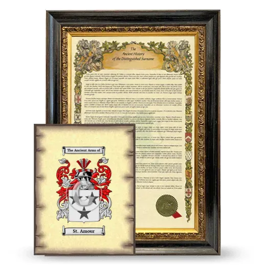 St. Amour Framed History and Coat of Arms Print - Heirloom