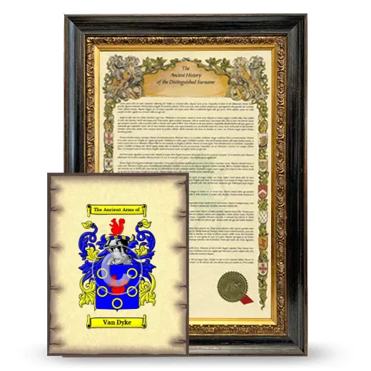 Van Dyke Framed History and Coat of Arms Print - Heirloom