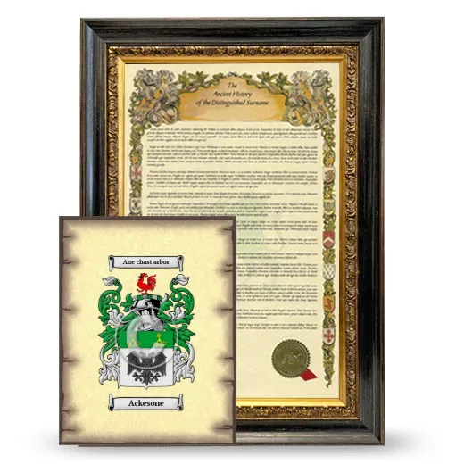 Ackesone Framed History and Coat of Arms Print - Heirloom