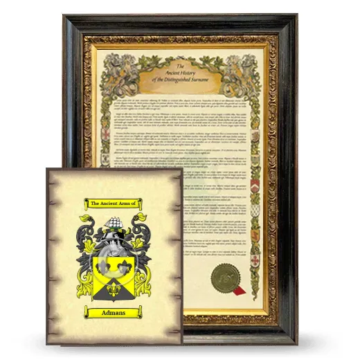 Admans Framed History and Coat of Arms Print - Heirloom