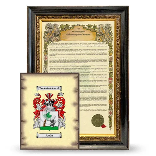 Aiello Framed History and Coat of Arms Print - Heirloom