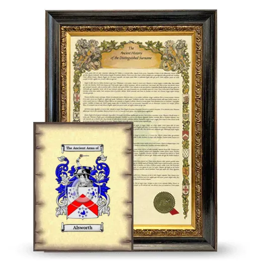 Alsworth Framed History and Coat of Arms Print - Heirloom