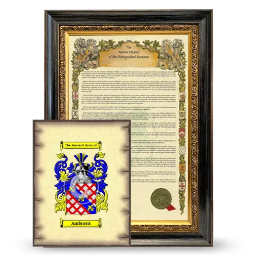 Ambrosis Framed History and Coat of Arms Print - Heirloom