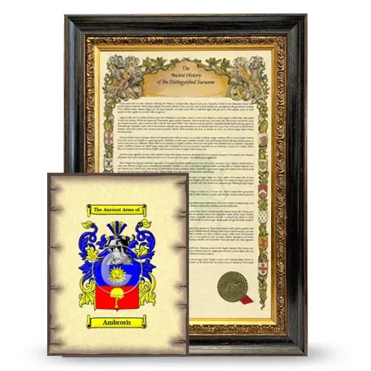 Ambrosis Framed History and Coat of Arms Print - Heirloom