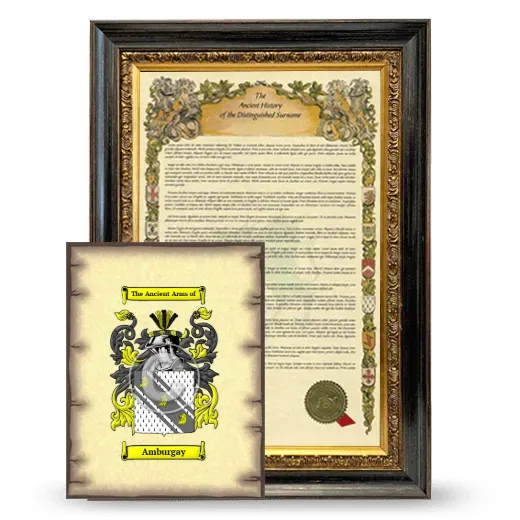 Amburgay Framed History and Coat of Arms Print - Heirloom