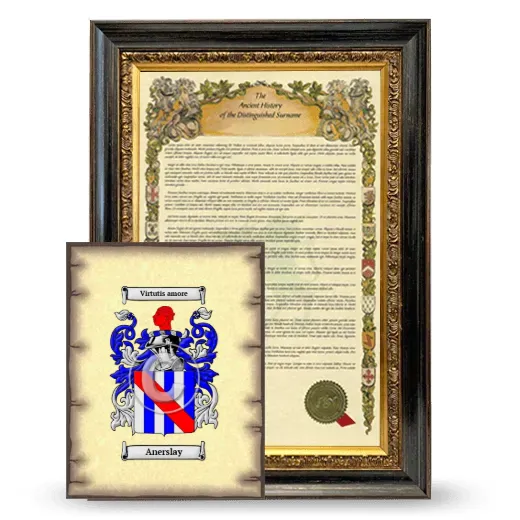 Anerslay Framed History and Coat of Arms Print - Heirloom