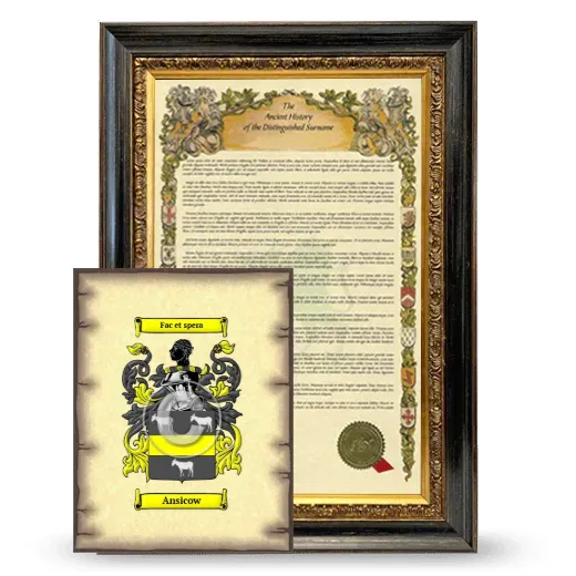 Ansicow Framed History and Coat of Arms Print - Heirloom