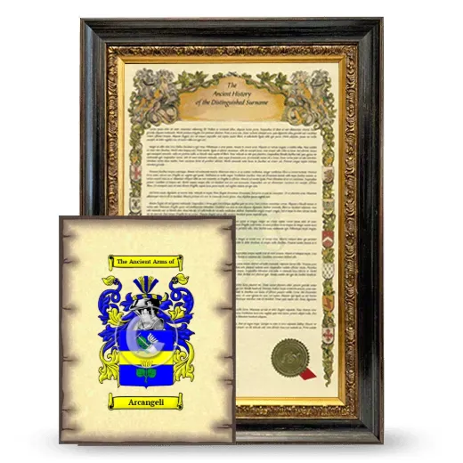 Arcangeli Framed History and Coat of Arms Print - Heirloom