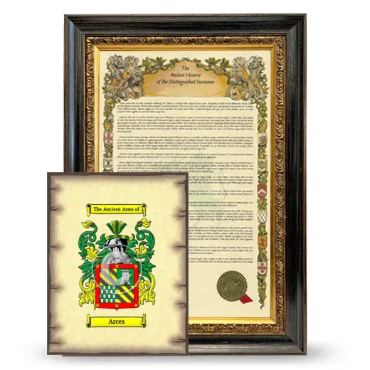 Arces Framed History and Coat of Arms Print - Heirloom