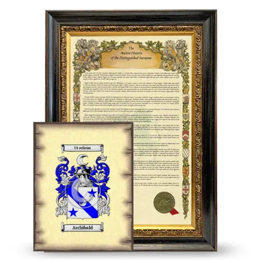 Archibald Framed History and Coat of Arms Print - Heirloom