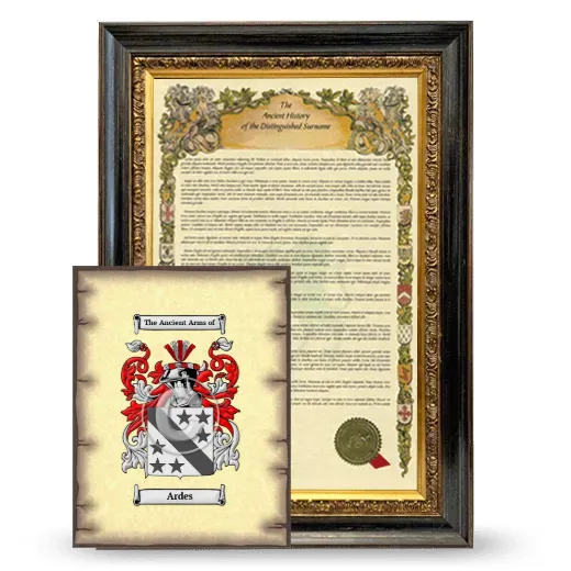 Ardes Framed History and Coat of Arms Print - Heirloom