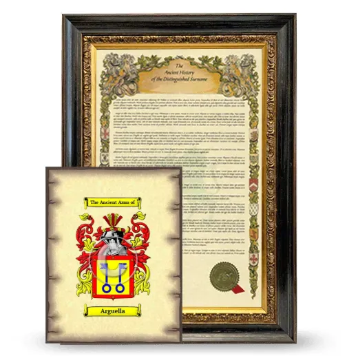 Arguella Framed History and Coat of Arms Print - Heirloom