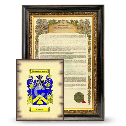 Arnoux Framed History and Coat of Arms Print - Heirloom