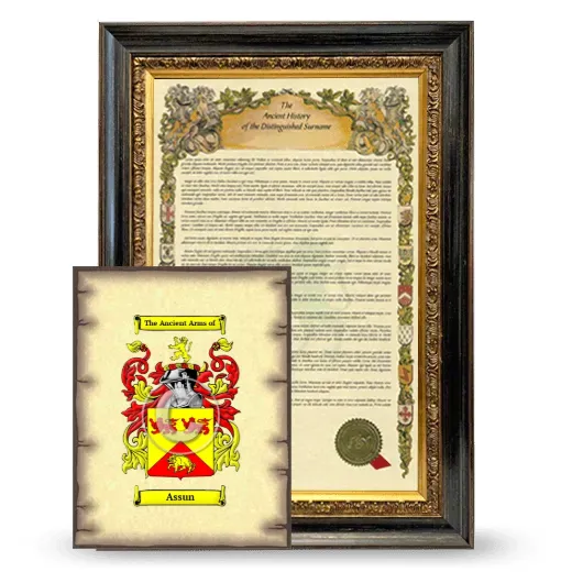 Assun Framed History and Coat of Arms Print - Heirloom