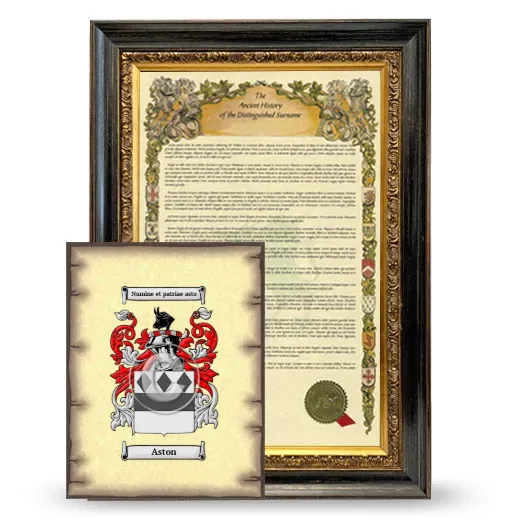 Aston Framed History and Coat of Arms Print - Heirloom