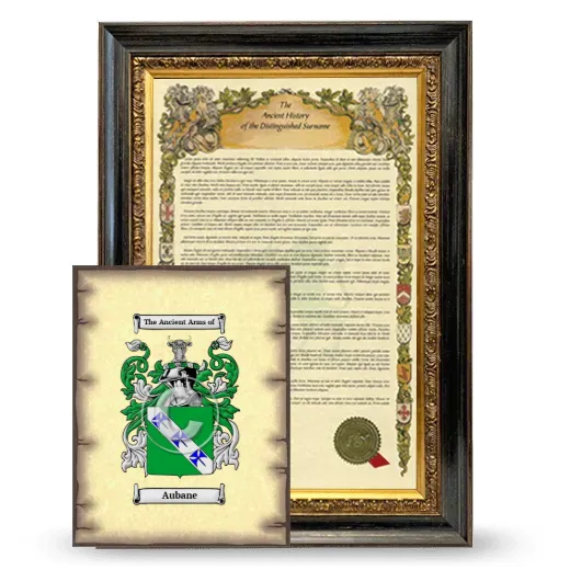 Aubane Framed History and Coat of Arms Print - Heirloom