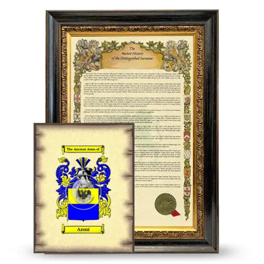 Azoni Framed History and Coat of Arms Print - Heirloom