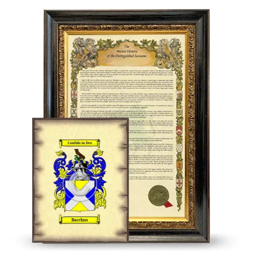 Bacchus Framed History and Coat of Arms Print - Heirloom