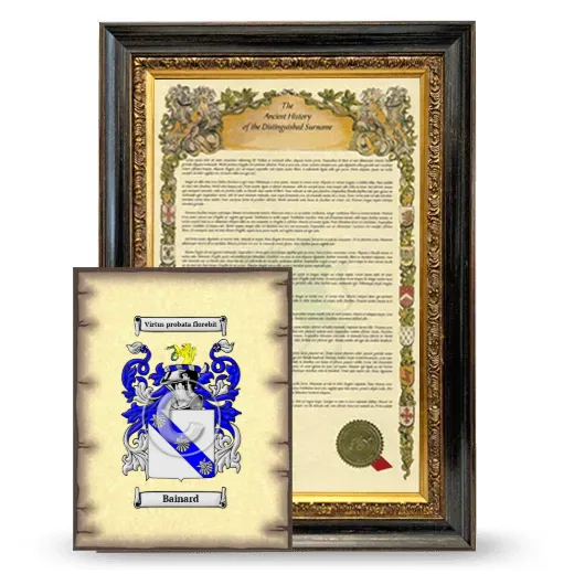 Bainard Framed History and Coat of Arms Print - Heirloom