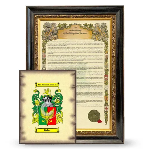 Bales Framed History and Coat of Arms Print - Heirloom