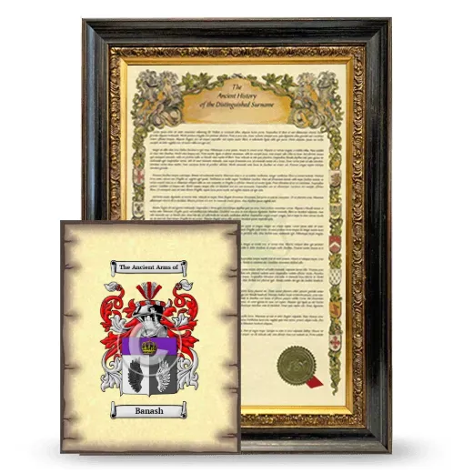 Banash Framed History and Coat of Arms Print - Heirloom