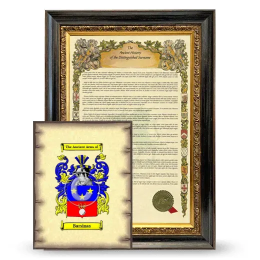 Barsinas Framed History and Coat of Arms Print - Heirloom