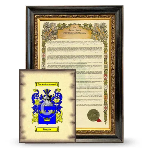 Basyle Framed History and Coat of Arms Print - Heirloom