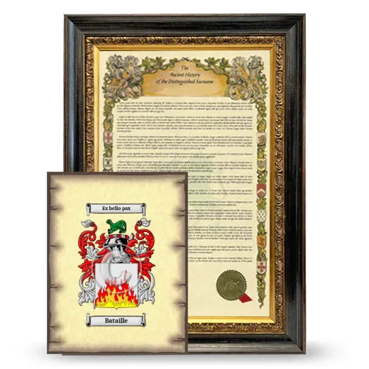Bataille Framed History and Coat of Arms Print - Heirloom