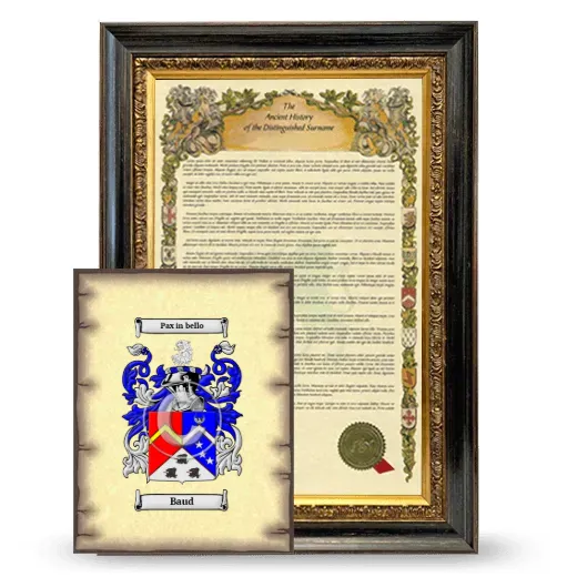 Baud Framed History and Coat of Arms Print - Heirloom