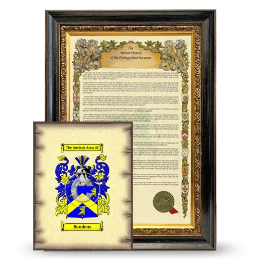 Baudens Framed History and Coat of Arms Print - Heirloom