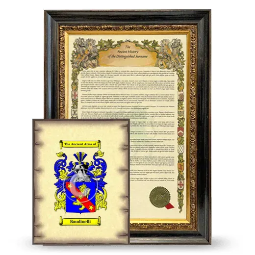 Baudinelli Framed History and Coat of Arms Print - Heirloom