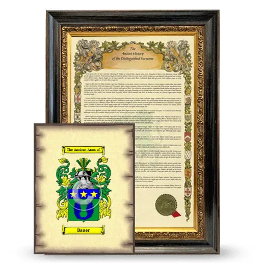 Bauer Framed History and Coat of Arms Print - Heirloom