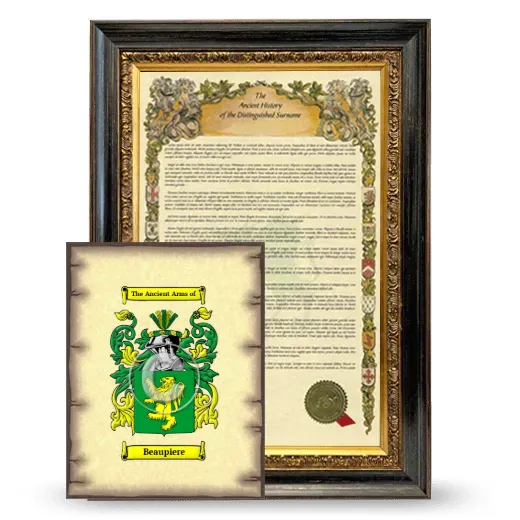 Beaupiere Framed History and Coat of Arms Print - Heirloom