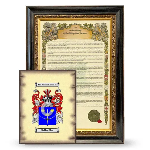 Bellevilles Framed History and Coat of Arms Print - Heirloom