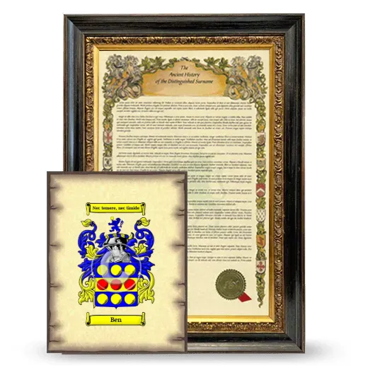 Ben Framed History and Coat of Arms Print - Heirloom