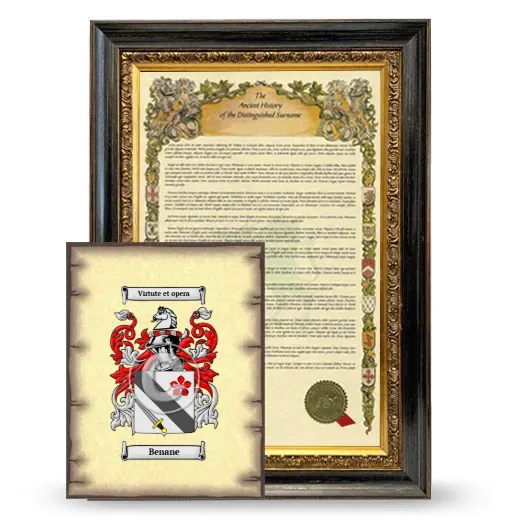 Benane Framed History and Coat of Arms Print - Heirloom