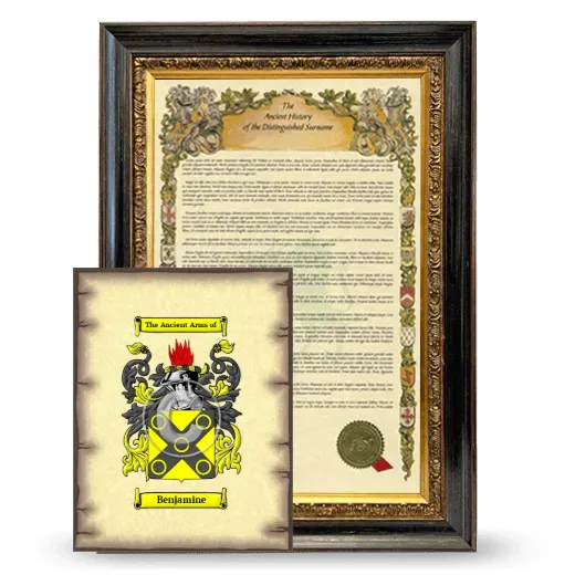 Benjamine Framed History and Coat of Arms Print - Heirloom