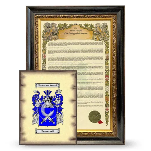 Benvenuti Framed History and Coat of Arms Print - Heirloom
