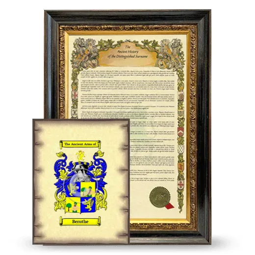 Beruthe Framed History and Coat of Arms Print - Heirloom